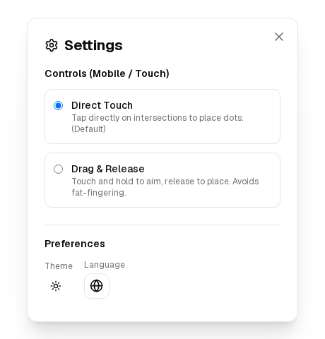 Settings & Controls